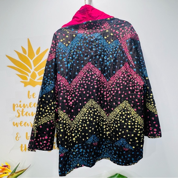 PHOOL Cotton Quilted Jacket Cascade Collar Floral Plus Size NWT - Picture 8 of 13